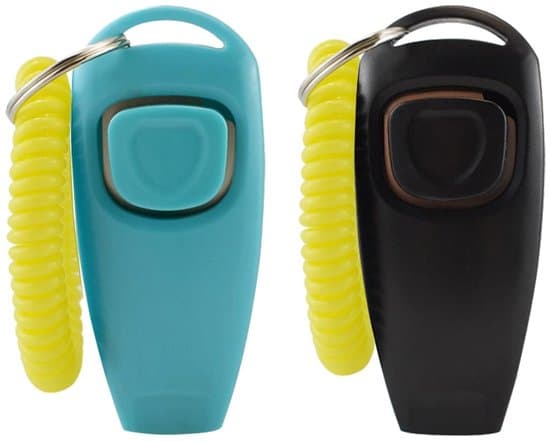 2-pack hundträningsklicker och högljudd domarvisselpipa, svart/blå