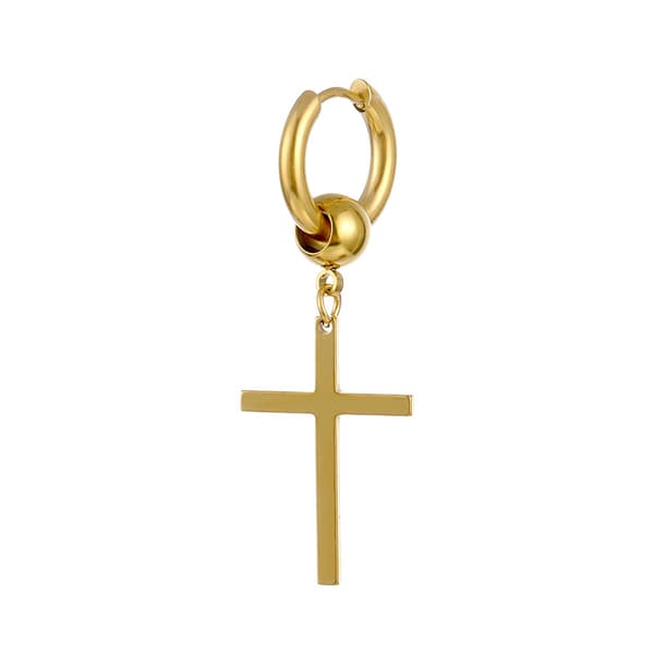 Piercing Örhänge Ring med Kors Guld