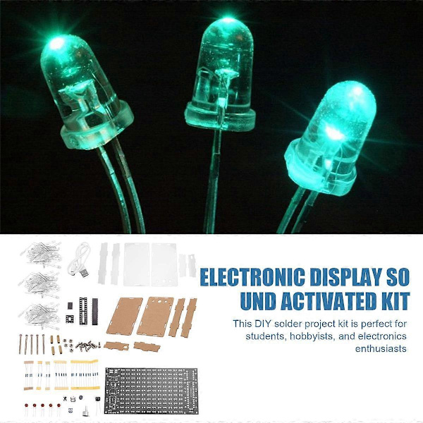 Mini Elektronisk Display Ljudaktiverad Hem Stereo Högtalare DIY Lödprojekt Kit
