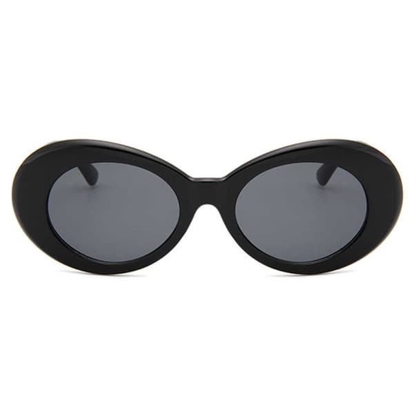 Mustat Suuret Pyöreät Retro Aurinkolasit Musta Lasi