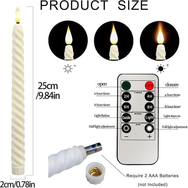 Rechargeable LED Tealights, Rechargeable, 5 cm, White, Rechargeable LED Tealights with Charging Station and USB Cable, Dimmable