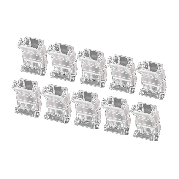 10 stk. 2-benet 10 mm LED strip-stik, strip til strip hurtigforbindelse, loddefri LED strip-lys stik