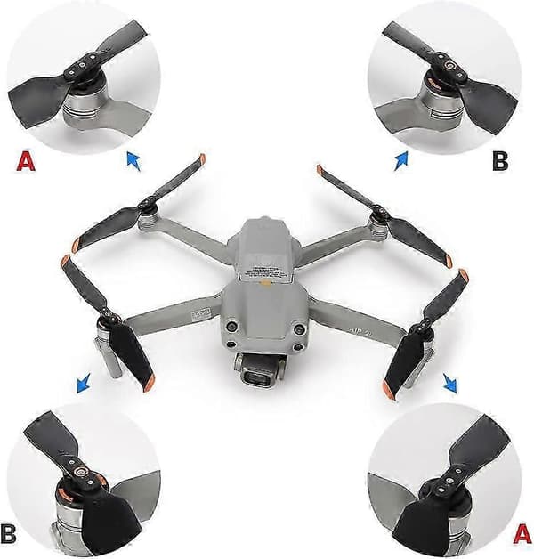 12 stk. DJI Mavic Air 2/Air 2S Støjsvage Propeller, Reservedelsblade til Mavic Air 2 & Air 2S Drone Tilbehør (Ref:6777)