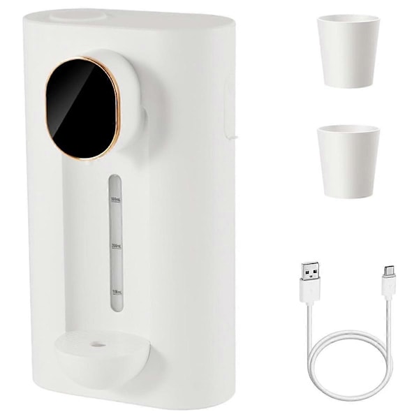 Automatisk munsköljsdispenser för badrum 53 cl Väggmonterad Smart Munsköljsdispenser med 2 Återanvändbara Muggar Vit