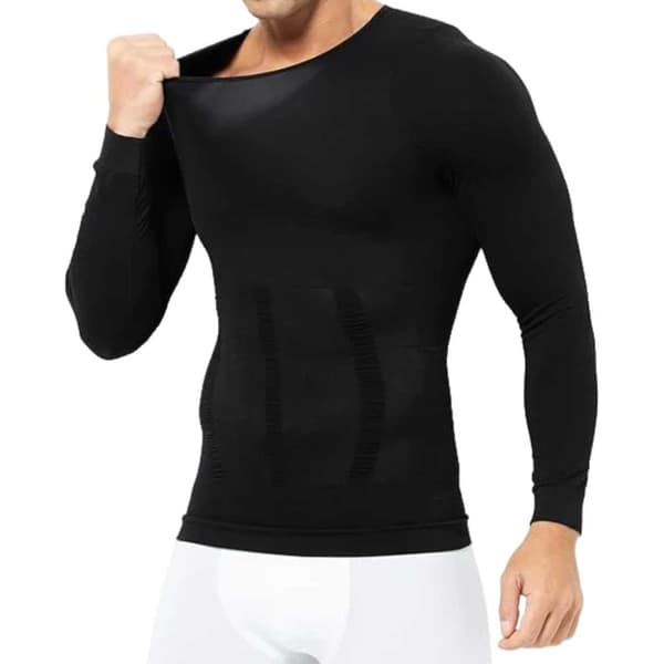Long-sleeved Shaping Posture Shirt T-shirt Better Posture | Selectable Size | Black