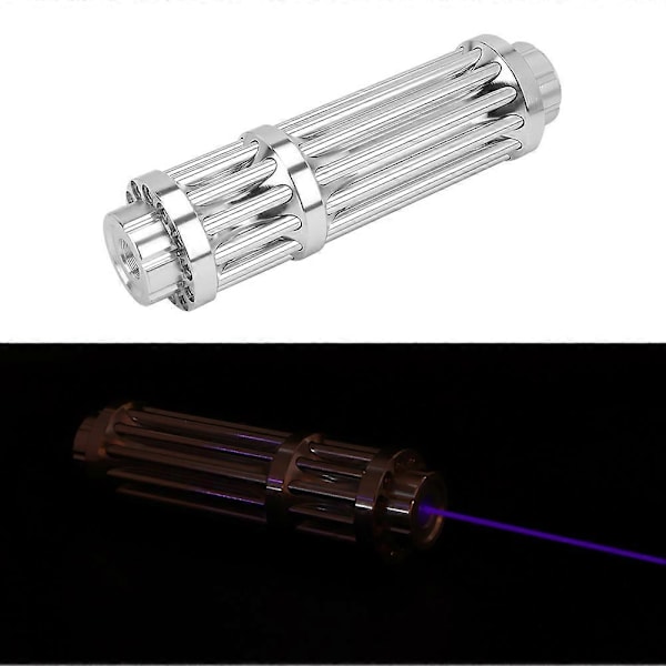 Bärbar Laserficklampa Högeffekts LED-ficklampa för Camping Nödsituationer Utomhus Lila
