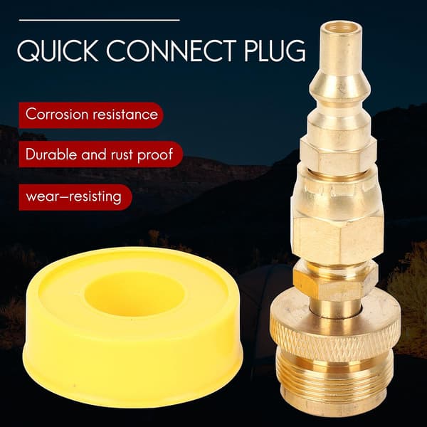 1LB Propan Regulator Adapter, 1in -20 Han Engangs Cylinder til 3/8in Han Flare og 1/4in Quick