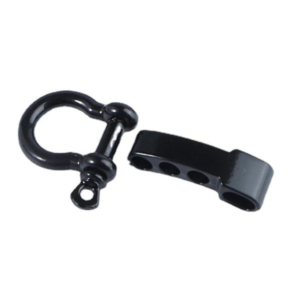 Justerbar spänne legering shackle justerbar D-ring shackle legering shackle, D-ring glidande spänne, 5-delad shackle set, (svart)