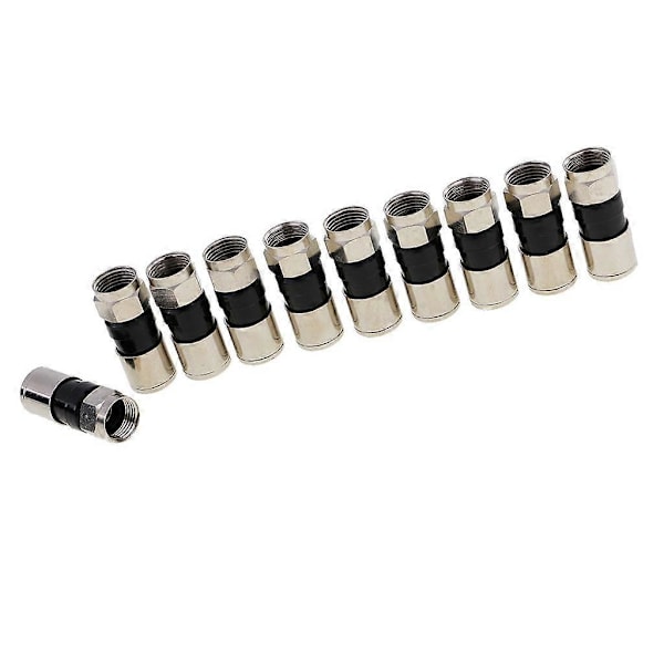 10 Stycken Kompressions Snap Seal-kontakt För RG6 Satellit-TV-kabel