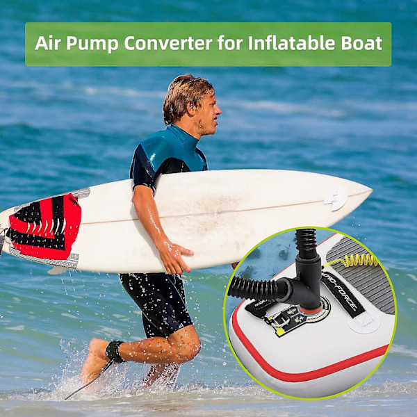 Sup Pump Adapter Dobbelt Indløb Inflator Adapter til Båd Kajak Stand Up Paddle Board Surfbræt Tilbehør