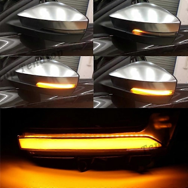Dynaaminen LED-vilkkuvalo Sivupeilin valo Skoda Octavia Mk3 A7 5E T-Roc Troc 2014-2020