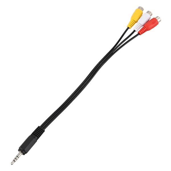 3,5 mm hanstik til 3 RCA hun Audio Video AV kabel 22 cm