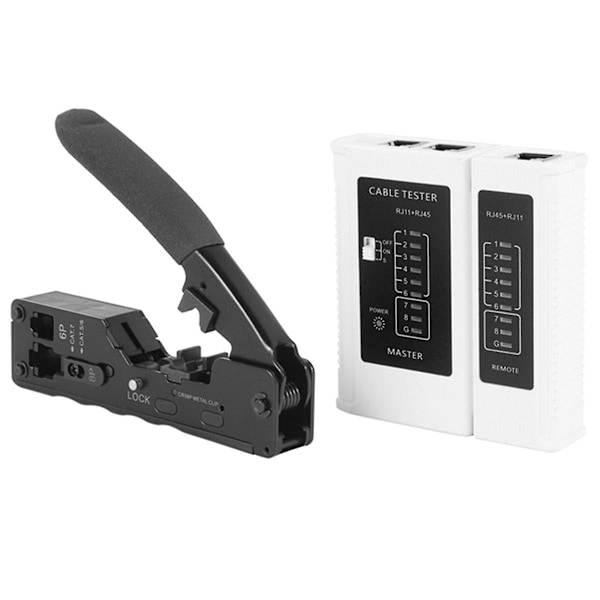 Cat5 Cat6a Cat7 Modulær Krimpverktøy Med Rj45 Rj12 Rj11 Nettverkskabel Tester Verktøysett