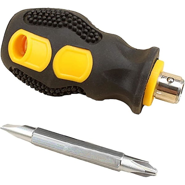 Mini Phillips Flat Head Skrutrekker i Rustfritt Stål, Dobbel Funksjon