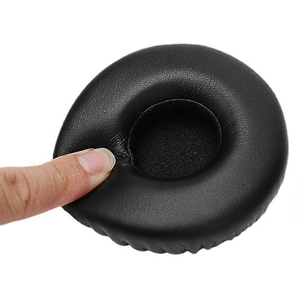 1 par ørepuder til Jabra Revo Wireless On-Ear Bluetooth headset, almindeligt proteinlæder, reservedele, ørevarmer, pude - FARVE: Sort