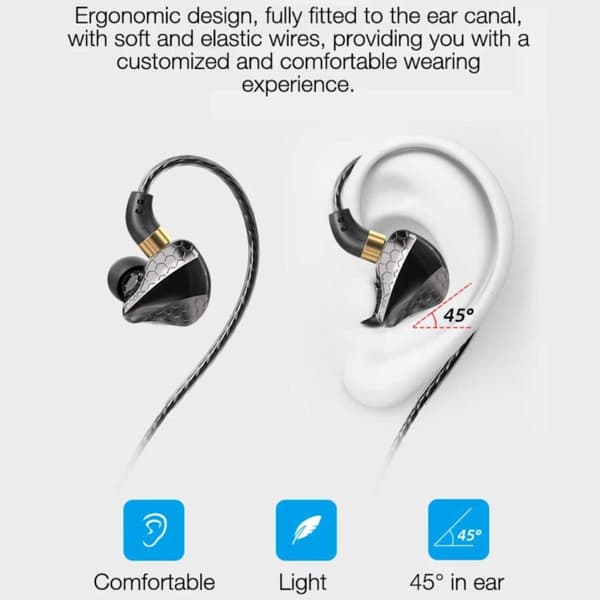 Kablede USB-C In-Ear Høretelefoner HiFi Bas med DAC Sort