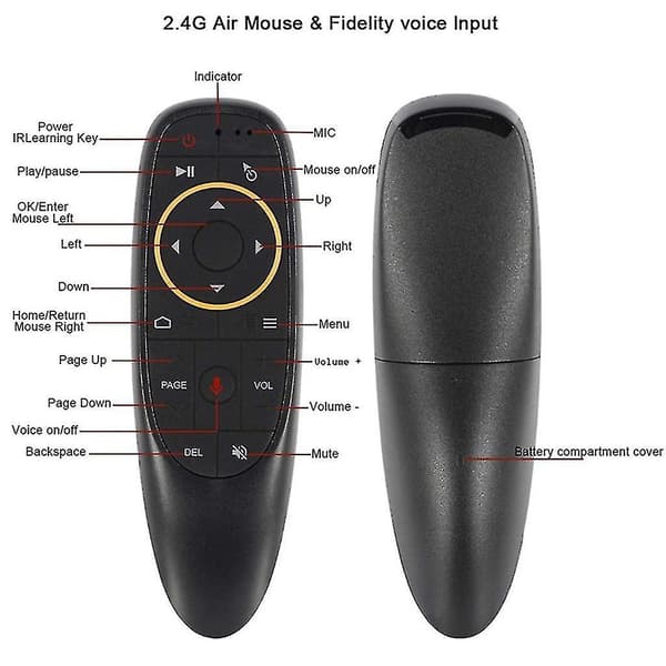 Profesjonell G10s G10s Pro Stemmefjernkontroll 2.4g Kompatibel med Android TV-boks PC