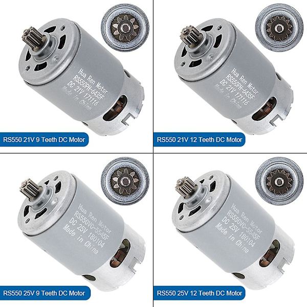 RS550 18V 19500 RPM DC-motor med två hastigheter 11 tänder och högt vridmoment för elektrisk borr/skruvmejsel