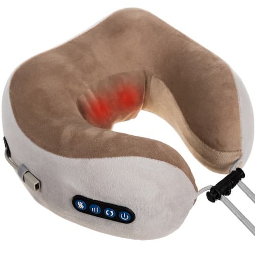 Memory Foam Neck Pillow with Massage – Kneading and Warming Neck Massage