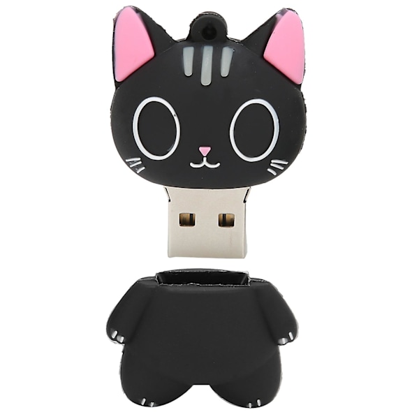 Sarjakuvakissa-kuvioinen USB-muistitikku Data Kuva Musiikki Elokuvat Tiedostojen tallennus U-levy Lahja 128GB-YM