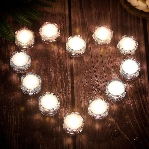 12-pack LED-undervattensljus, vattentäta, batteridrivna