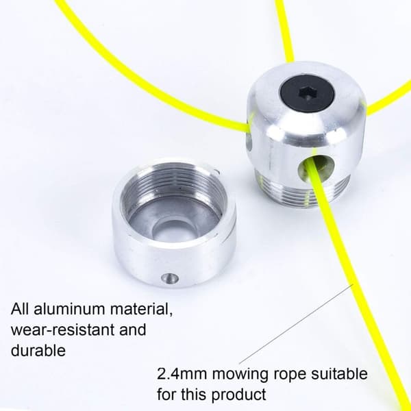 Aluminium trimmerhode, universelt gressklipperhode med 4 nylonsnorer