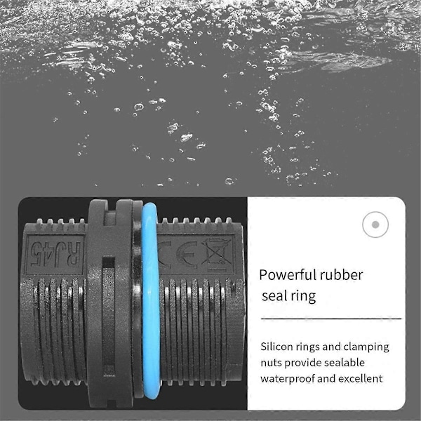 2 KPL RJ45 Paneeliasennusliitin, IP68 Suojattu Teollinen Paneeliasennus Ethernet LAN Läpivientiliitin CAT6/CAT5E/CAT5:lle
