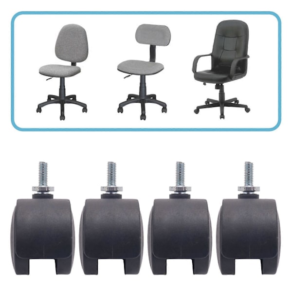 6mm Gjengede Stem 40mm Hjul Roterende Hjulsort