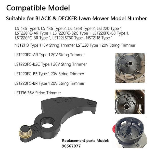 4 stk. for Black Decker gressklipper 90567077 Trimmer Line Feeder Spak