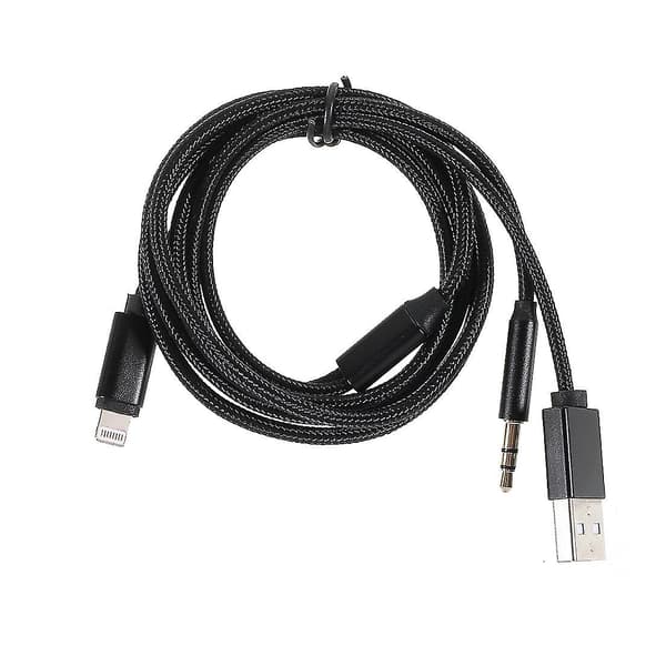 Lightning til 3.5 mm + USB-lading lydadapterkabel for iPhone iPad