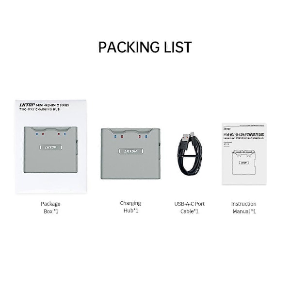 Mini Drone Toveis Batterilader Ladestyrer for DJI Mini 1/2/4k