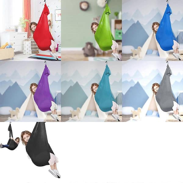 Elastisk Hängmatta för Barn Inomhus Utomhus Gunga, Storlek: 1.5x2.8m (Grön)