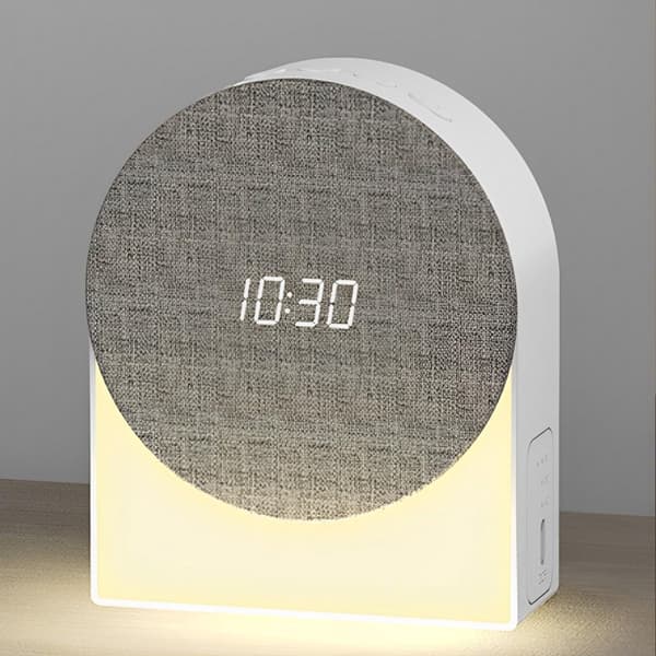 4-in-1 Digital Alarm Clock, White Noise Generator, Bluetooth Speaker & Lamp