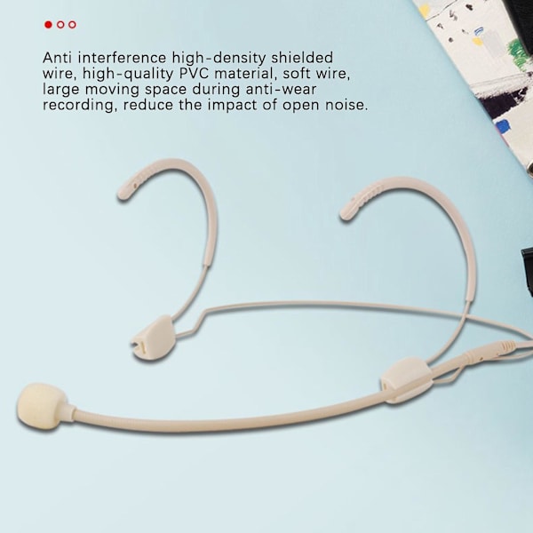 Dobbelt Ørehængende Omnidirektionel Headset Mikrofon Kondensator Headworn Headset Mikrofon 3,5 mm Jack Låsende Mikrofon