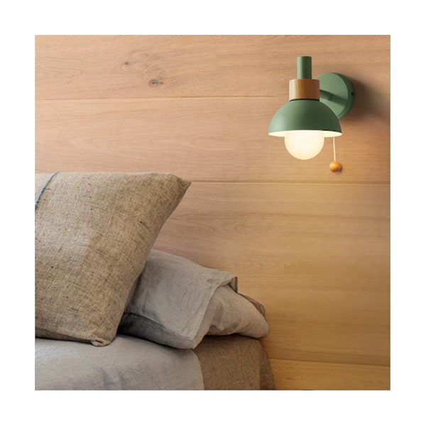 Stue Veranda Ganglampe Nordisk Minimalistisk Moderne Soveværelse Sengelampe Macaron Vægslampe (grøn)