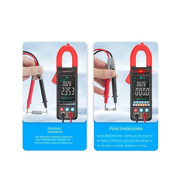 Strømtang DC/AC Spenning Strøm Digital Strømtang 6000 Teller 400A Multimeter Fargeskjerm Volt