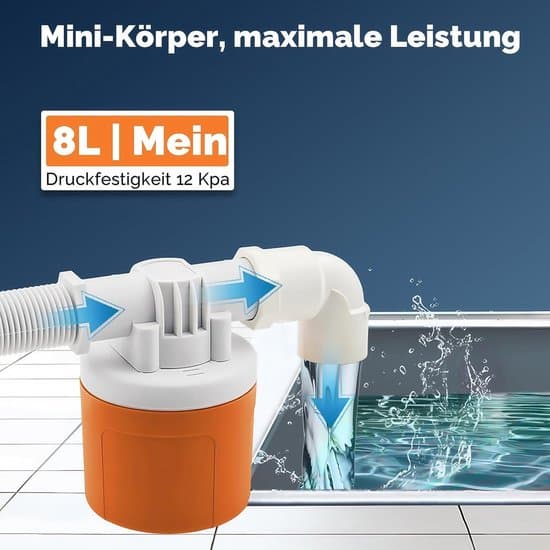 Vandtank flydeventil - Topforbindelse 1/2\", automatisk, til pool, dam