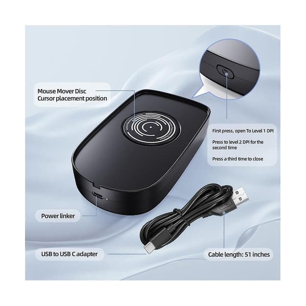 Mover Mouse Musebevægelsessimulator med ON/OFF-knap til computeraktivering, holder pc'en aktiv