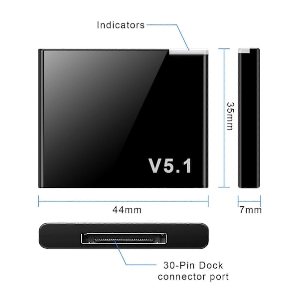 I-WAVE 30 Pin Bluetooth 5.1 Audio Receiver Musiikki Mini Langaton Adapteri iPhone iPod 30Pin Jack Analogiselle Kaiuttimelle