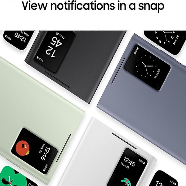 S22 Ultra S-View Plånboksfodral, Skyddande skal med smart liten skärmvisning, Fingertryckskontroll, Slimmad design, Kortficka 2025:e