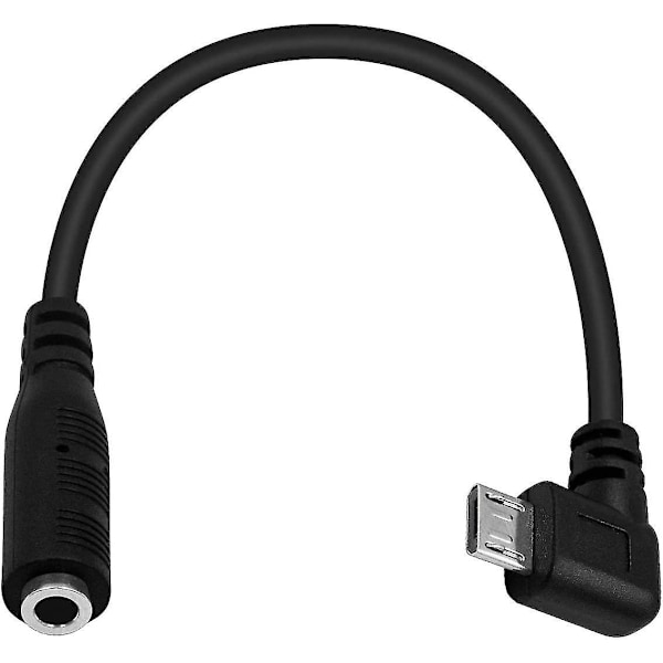 Micro-USB - 3,5 mm:n audioliitäntäadapterikaapeli, audio Micro-USB:hen, suorakulmainen Micro-USB-uros - 4-nastainen 3,5 mm:n naaraspuolinen kaapeli aktiiviselle klipsimikrofonille