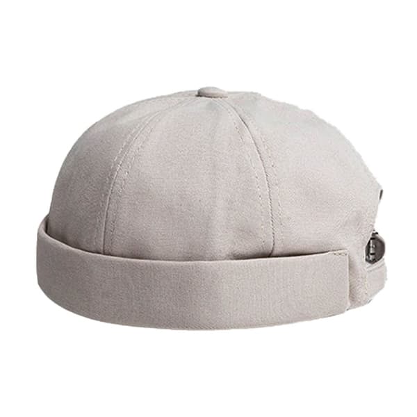Miki Hat Keps Rullad Skärm Mössa Beanie Docker Sotarmössa – Beige