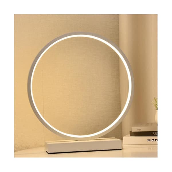 Soveromsdekorasjon skrivebordslampe bryter dimming lesing boklys LED nattlys minimalistisk ring seng