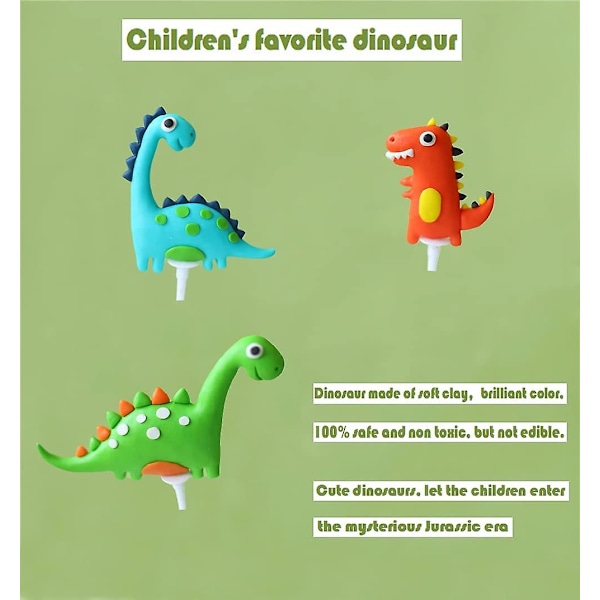 Dinosaur Kagepynt Cupcake Topper Dinosaur Kagepynt Til Børnefødselsdag Baby Shower Festartikler 13stk