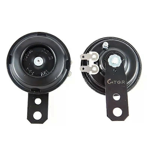 Universal 12V 15A 105db Motorcykel Elektrisk Signalhorn Kit Signalhögtalare Vattentät Rund Högljudd Signalhorn För Scooter Moped Dirt Bike ATV
