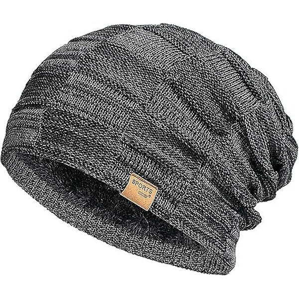 Herr Beanie Casual Herr Vintermössa Cool Beanie Herr Fodrad Stickad Varm Tjock Skalle Mössa