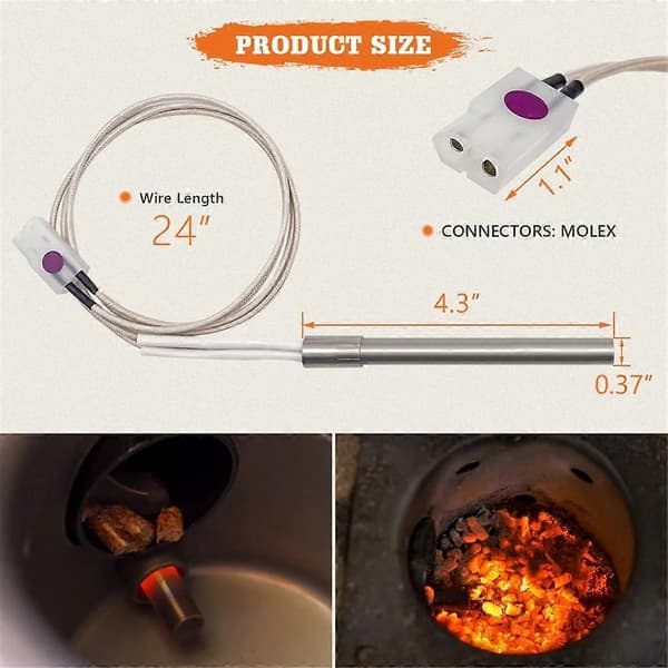 Hot Rod Tennpluggsett for Pelletsgrill Tennplugg Varmeelementer