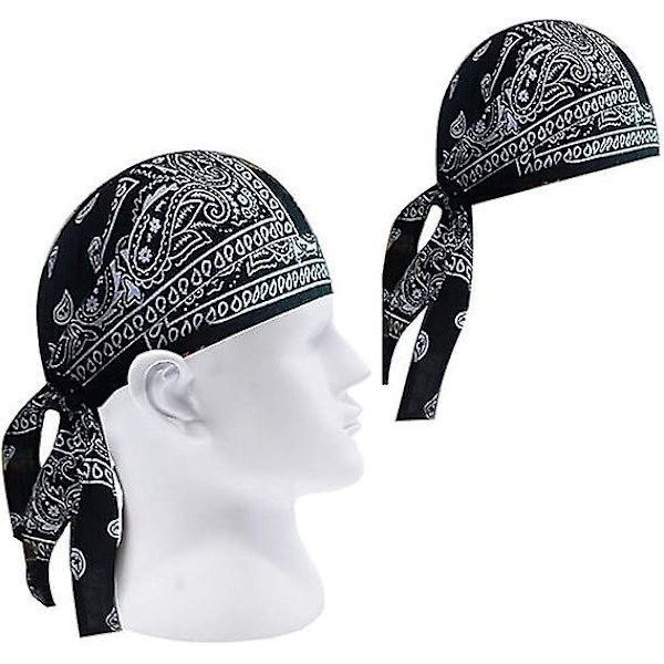 Unisex Bomulds Paisley Bandana Hovedbeklædning Justerbar Durag Hat Hætte