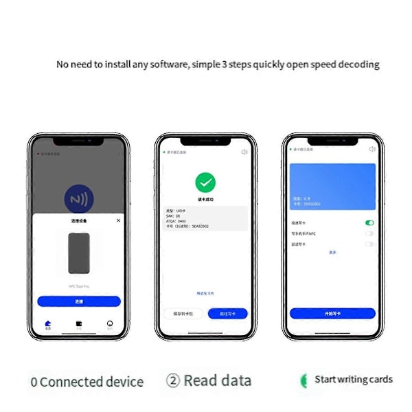 Bluetooth NFC Leser IC/ID Kortleser. Lekkasjesikker. Adgangskontroll Heiskort, Bluetooth 3 NFC PRO