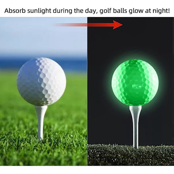 12-pakning Selvlysende Golfballer Lysende Nattgolfballer Selvlysende i Mørket Beste Slagturnering Fluorescerende Golfball Langvarige Lyse Selvlysende Baller